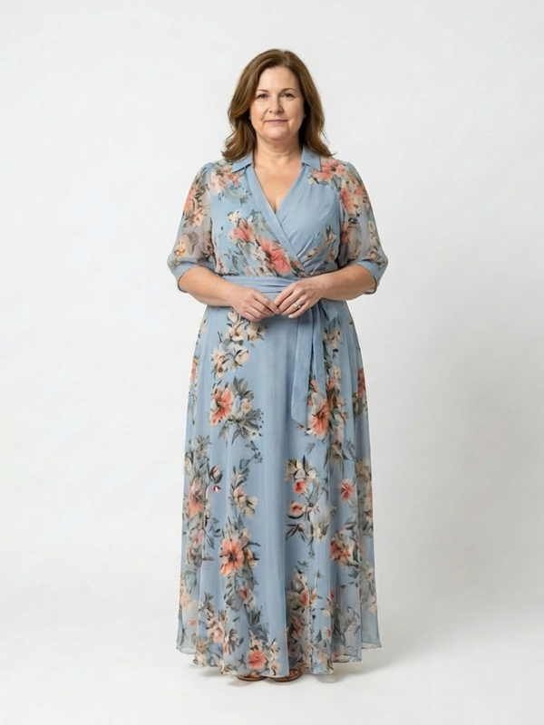Elowen | Floral Wrap V-Neck Maxi Dress™