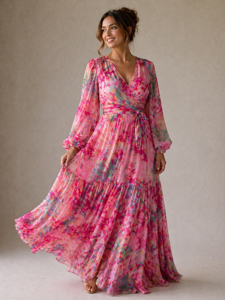 Violet & Grace | Wrap Dress with Floral Print