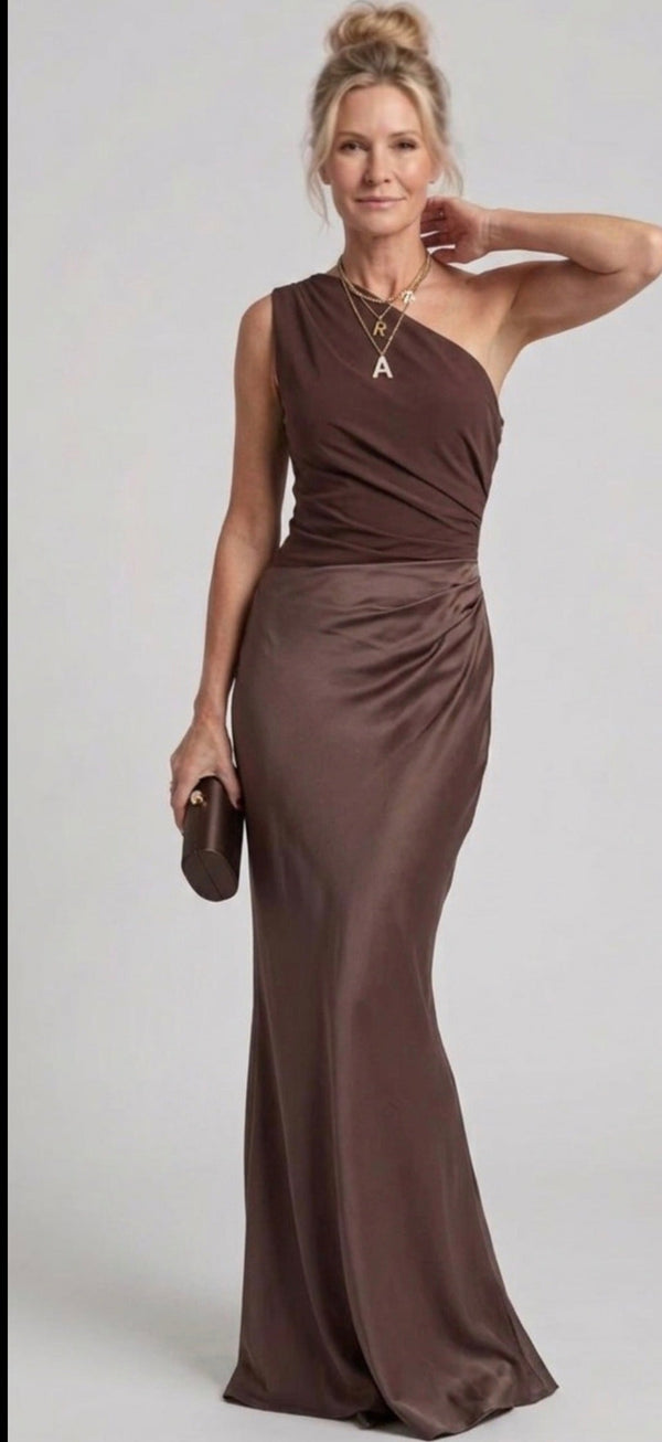 Violet & Grace | Satin Maxi Dress with Chic Shimmer™