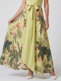 Meadow | Draped Halter Maxi Dress with Botanical Panels™