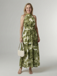 Sylin | Halter Midi Dress with Ruching