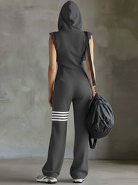 Diane | Retro Striped Hooded Jumpsuit