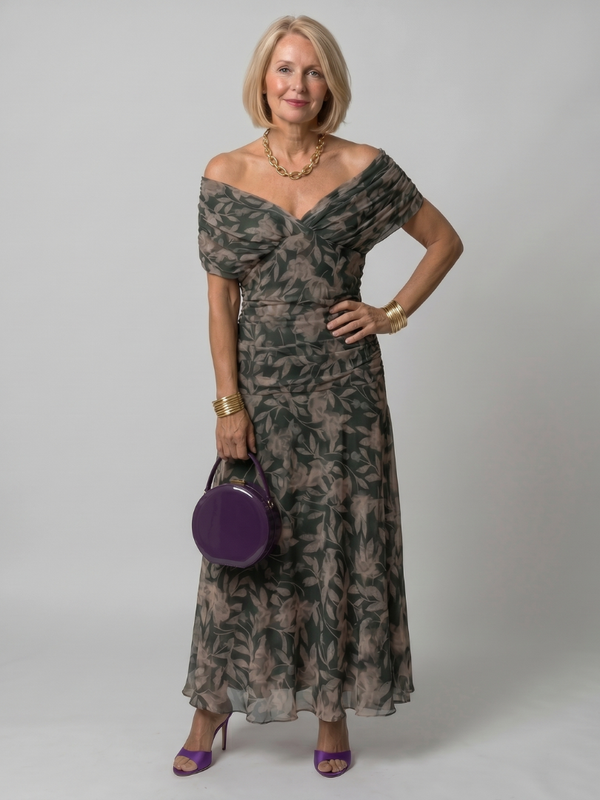 Violet & Grace | Off-the-Shoulder Flowy Midi Dress™