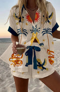 Soleil | Summer Set with Linen Look and Mythological Print