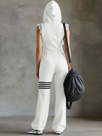 Diane | Retro Striped Hooded Jumpsuit