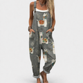 Valentina | Wide blue printed jumpsuit with shapes