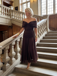 Violet & Grace | Flowing Off-Shoulder Midi Dress