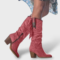 Women's Turquoise Fringe Suede Cowboy Boots