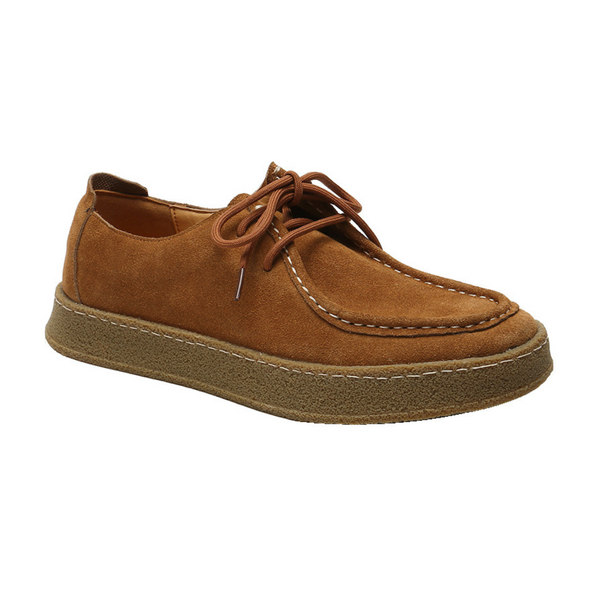 Κομψά σουέτ παπούτσια Matthew σε καραμελέ, μπροστινή όψη