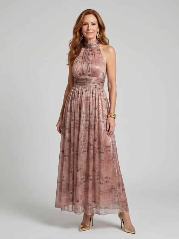 Imogen | Sleeveless Embossed Finish Midi Dress™