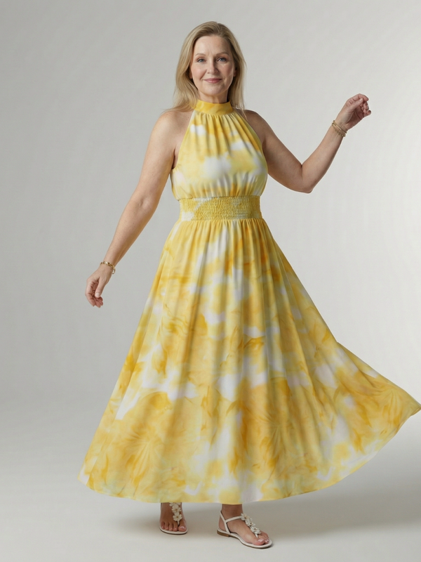 Sylin | Midi Ruched Halter Dress™