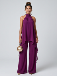 Zareen | Asymmetrical Tunic Top and Wide-Leg Trousers Set™