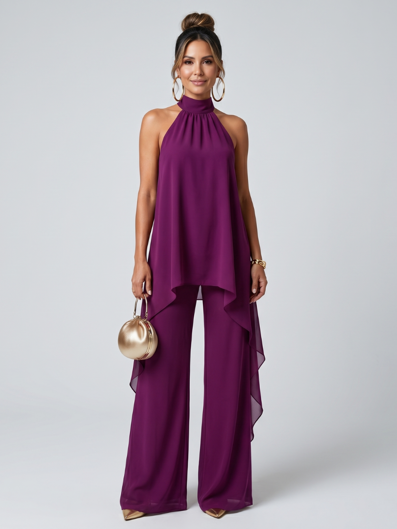 Zareen | Asymmetrical Tunic Top and Wide-Leg Trousers Set™