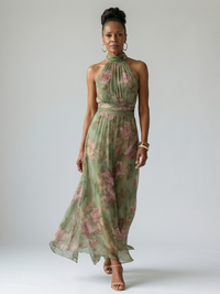 Mirelle | Midi Halter Ruched Dress™
