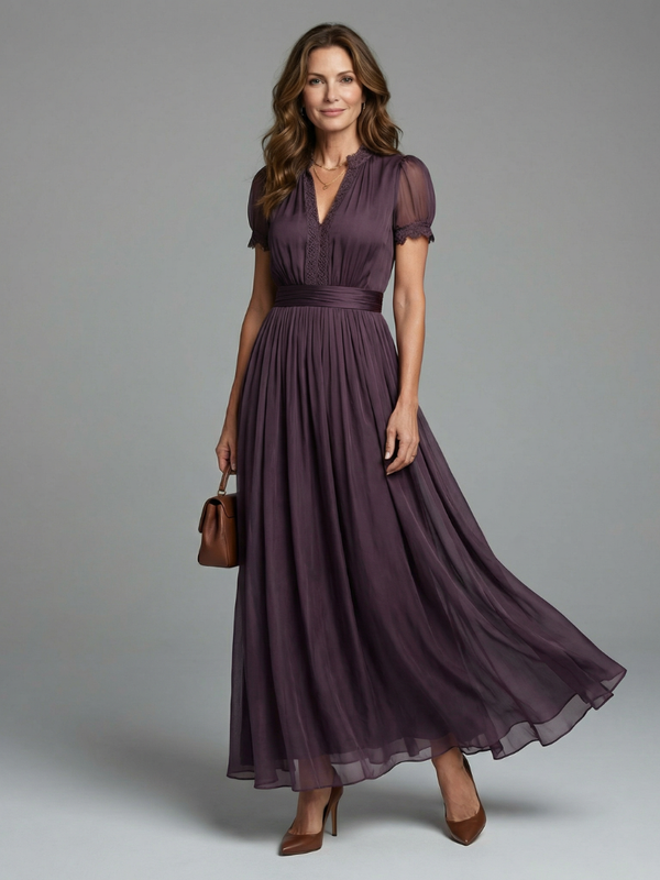 Elia | Maxi Dress with Shirred Waist and Keyhole Opening™