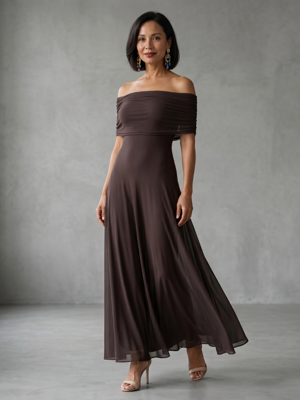 June | Drape Midi Dress with Open Shoulders™