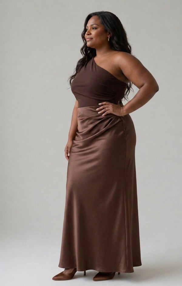 Violet & Grace | Satin Maxi Dress with Chic Shimmer™