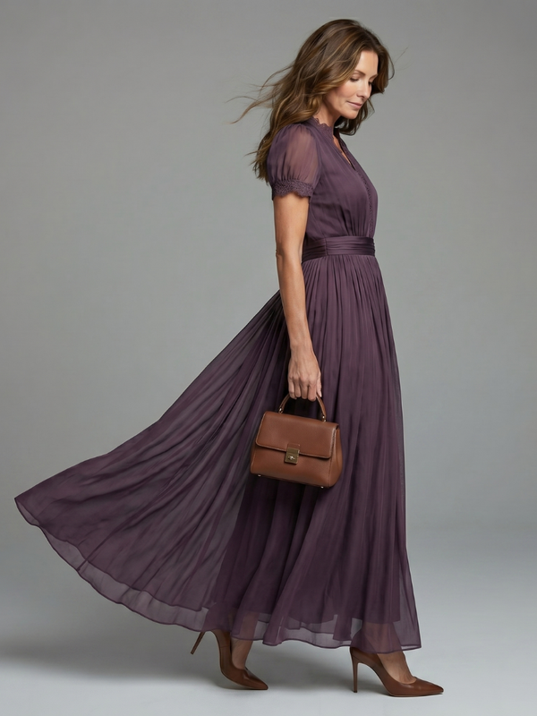 Elia | Maxi Dress with Shirred Waist and Keyhole Opening™
