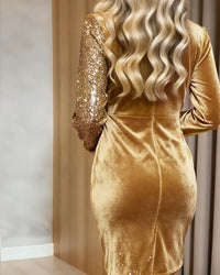 BRIAR | Shimmer Midi Dress with V-Neck™