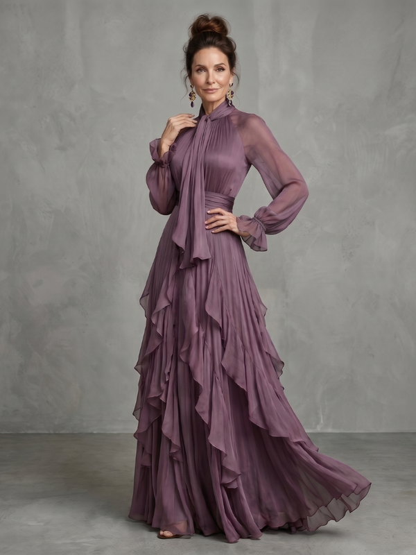 Demetria | Tiered Maxi Dress with Halter Neck and Ruffles™