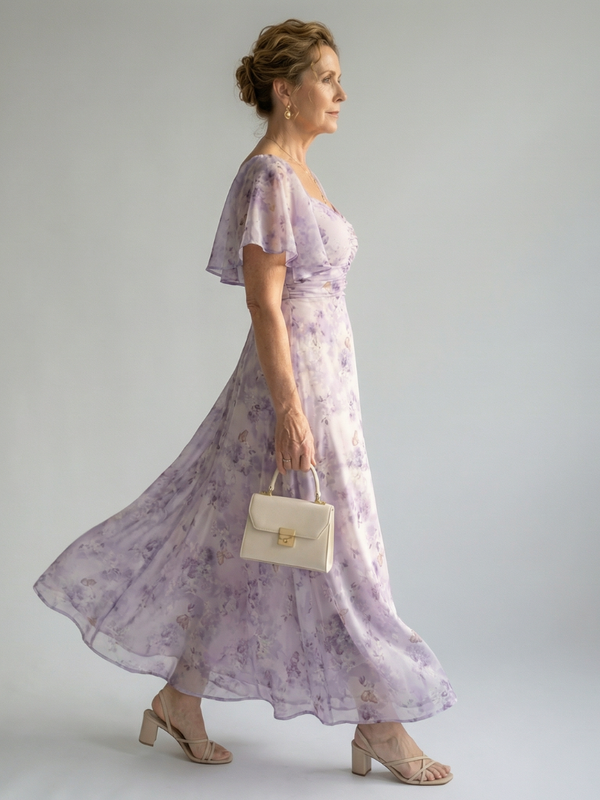 Vaelis | Flutter Sleeve Midi Dress™