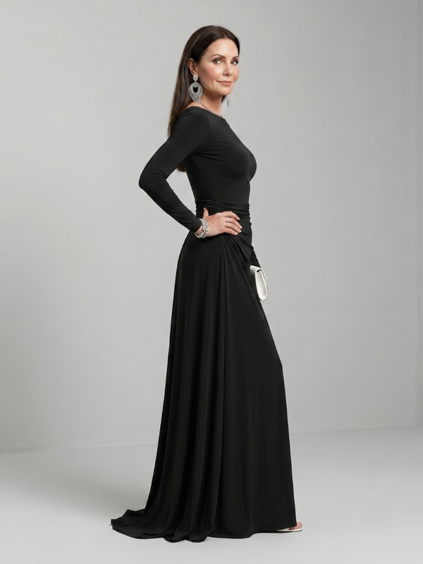 Gyram | Airy Maxi Dress with Long Sleeves and Bateau Neckline™