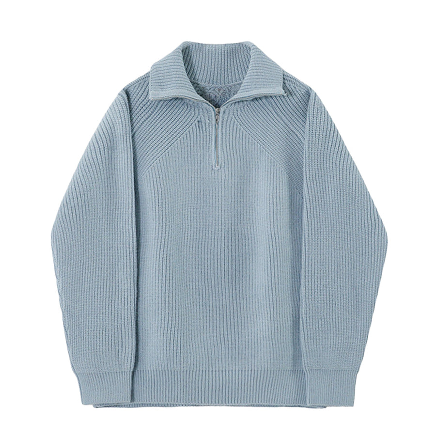 Kenneth · Blue Zip-Up Sweater