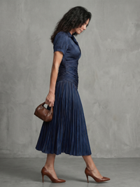Theodora | Pleated Waist Striped Midi Dress™