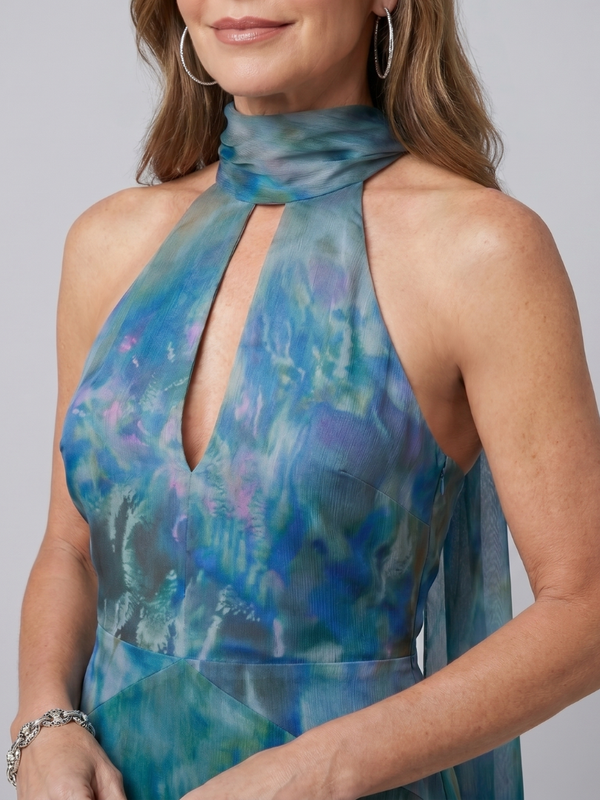 Juniper | Sleeveless Halter Keyhole Maxi Dress™