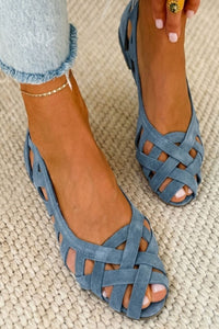 Caterina | Summer Knitted Sandals with Crisscross Straps