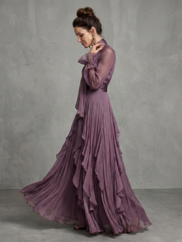 Demetria | Tiered Maxi Dress with Halter Neck and Ruffles™