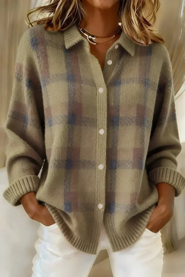 Taylor | Warm Plaid Knit Cardigan™