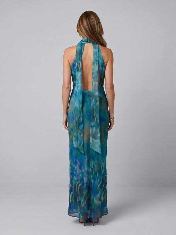 Juniper | Sleeveless Halter Keyhole Maxi Dress™