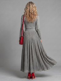 Lana | Midi Dress with Long Sleeves, Turtleneck, and Cinched Waist