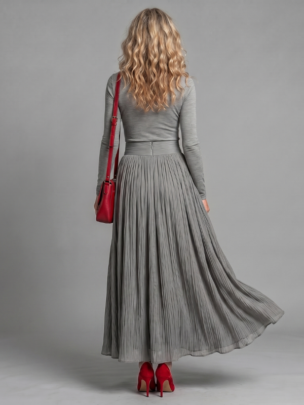 Lana | Long-Sleeved Midi Dress with Turtleneck and Cinched Waist™