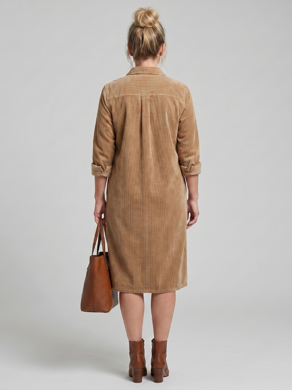 Pema | Long-sleeved Midi Dress with Patch Pockets™