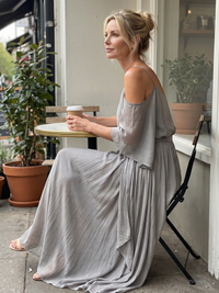 Marisol | Layered Draped Off-the-Shoulder Top and Wide-Leg Pants Set™