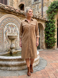 Pema | Long-sleeved Midi Dress with Patch Pockets™