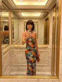 Larkin | Fitted Colorful Maxi Dress with Scale Pattern™