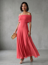 June | Draped Off-Shoulder Midi Dress
