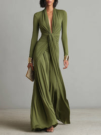 Valentine | Maxi Dress with V-Neck and Ruffles