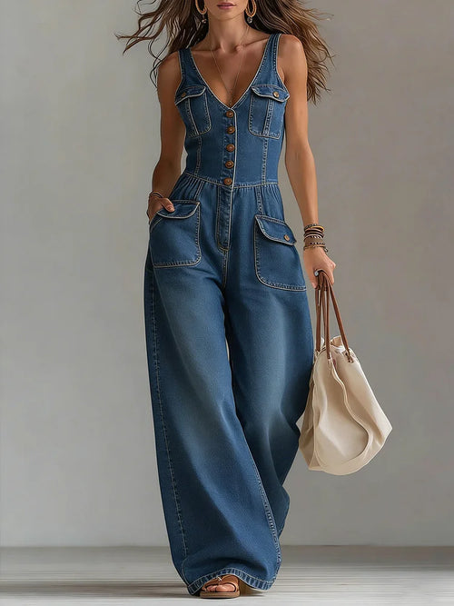 Sofia | Relaxed Fit Denim Jumpsuit