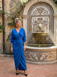 Fable | Midi Crossover Long Sleeve Dress with Overlay Skirt™
