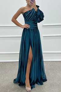 Violet & Grace | Elegant One-Shoulder Striped Maxi Dress™