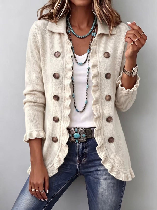 Victoire | Ribbed Ruffle Jacket in Ivory™