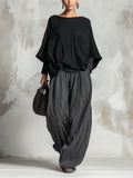 LUCIA | PLEATED BATWING TOP & WIDE-LEG PANTS SET