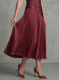 Theodora | Pleated Waist Striped Midi Dress™