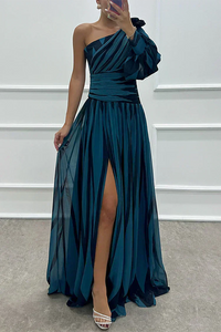 Violet & Grace | Elegant One-Shoulder Striped Maxi Dress™