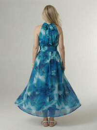 Sylin | Halter Midi Dress with Ruching