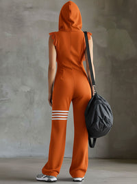 Diane | Retro Striped Hooded Jumpsuit